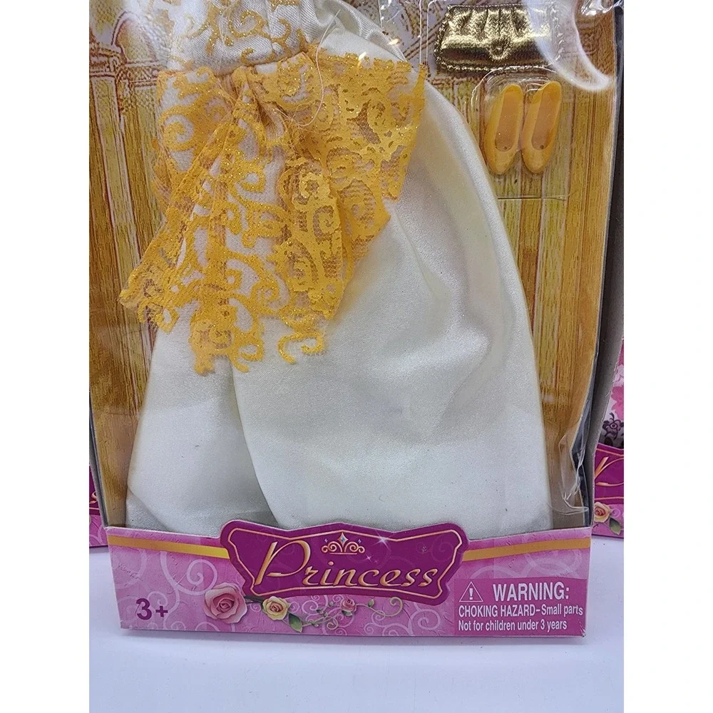 Vintage Princess Doll Clothes Outfits Accessories Lot of 3 Gowns New Old Stock